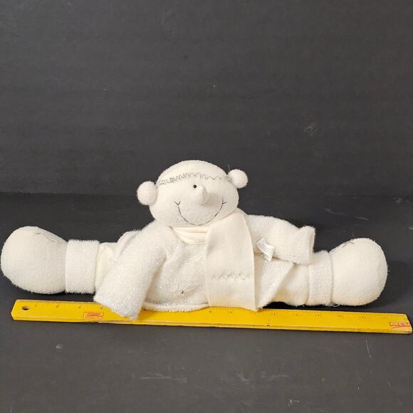 Gauz White Plush Christmas Figurine Soft Knit Sweater Scarf Sparkle Holiday - Picture 5 of 6